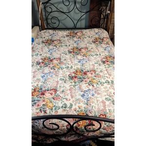 Vintage 1990's Ralph Lauren Rose Floral Allison Full Queen Comforter 84 x 92